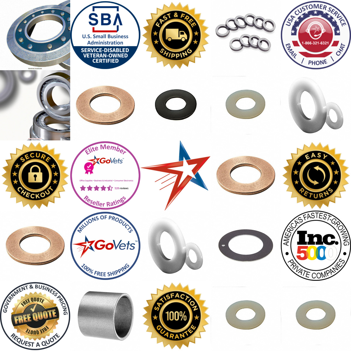 A selection of Plain Thrust Bearing Washers products on GoVets