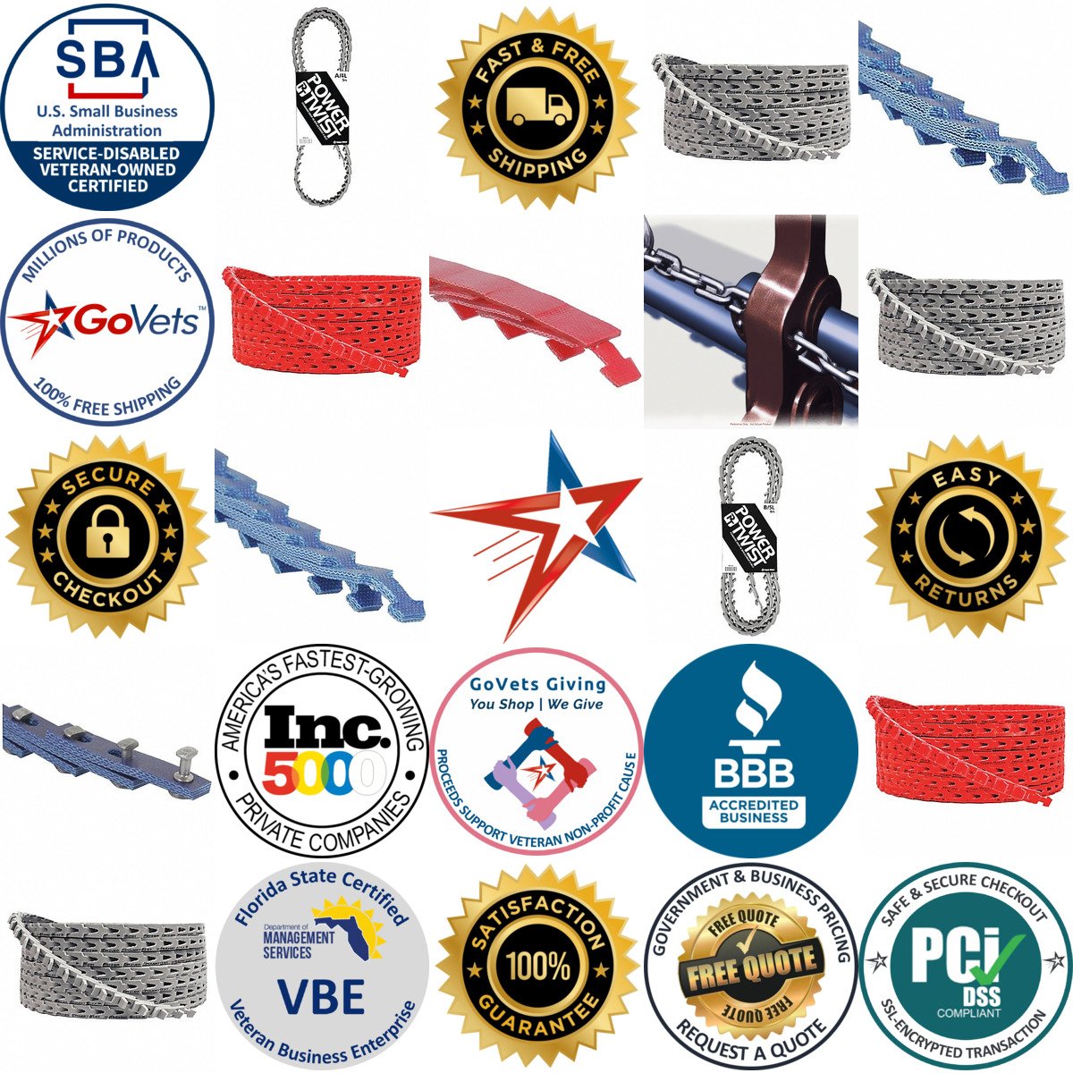 A selection of Adjustable Link v Belting products on GoVets