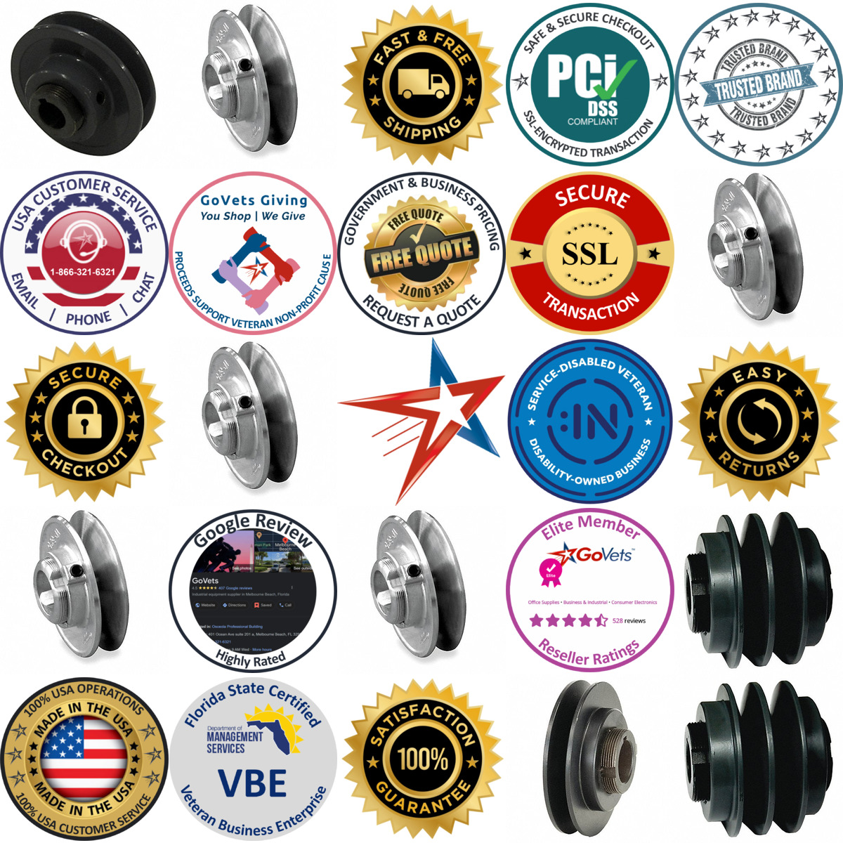 A selection of Variable Pitch v Belt Pulleys products on GoVets