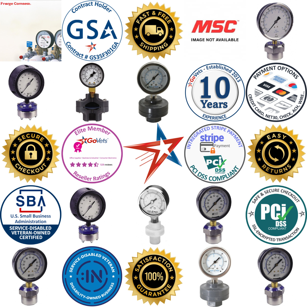 A selection of Pressure Gauge Guards and Isolators products on GoVets