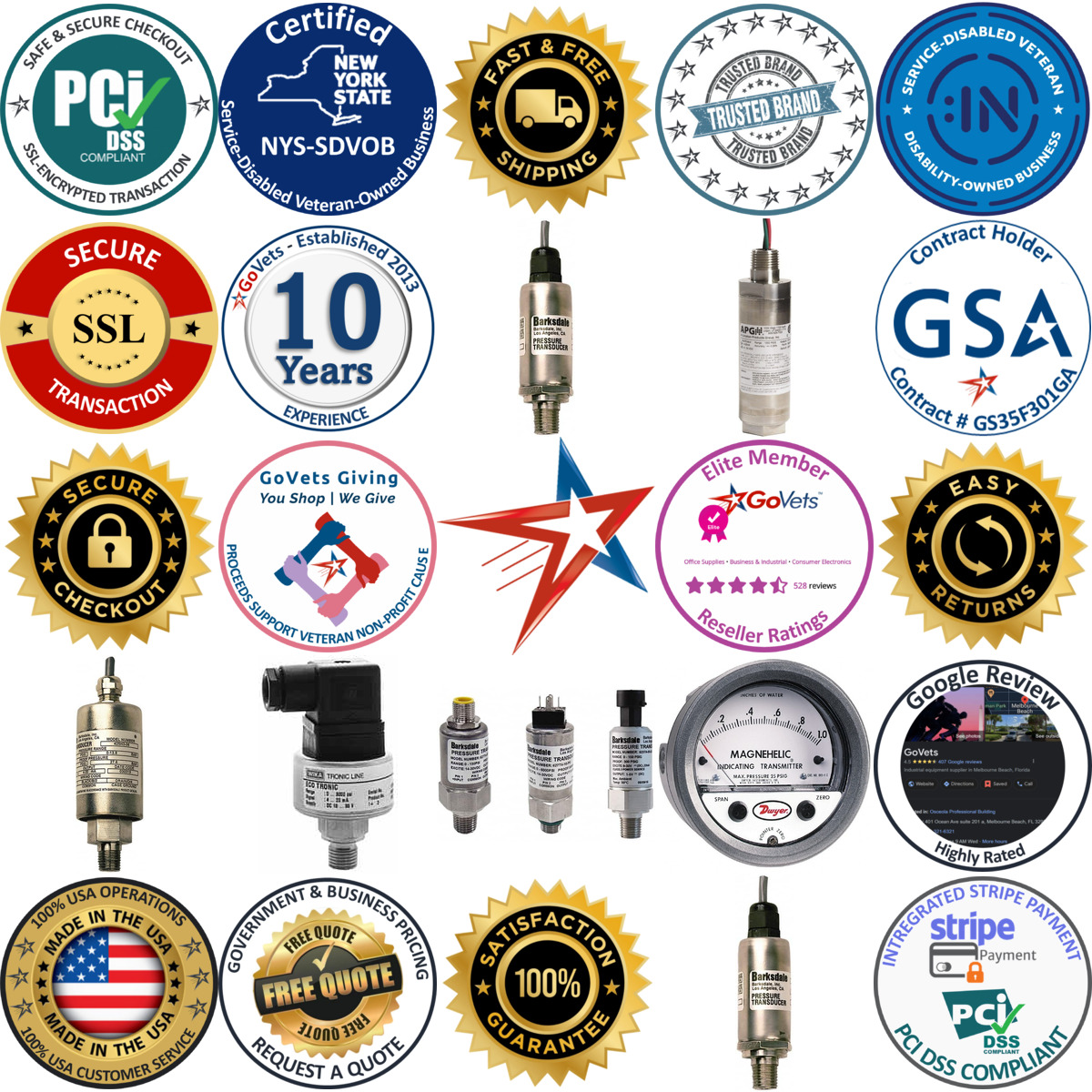 Millions of Products A selection of Pressure Transducers Transmitters and Accessories products on GoVets