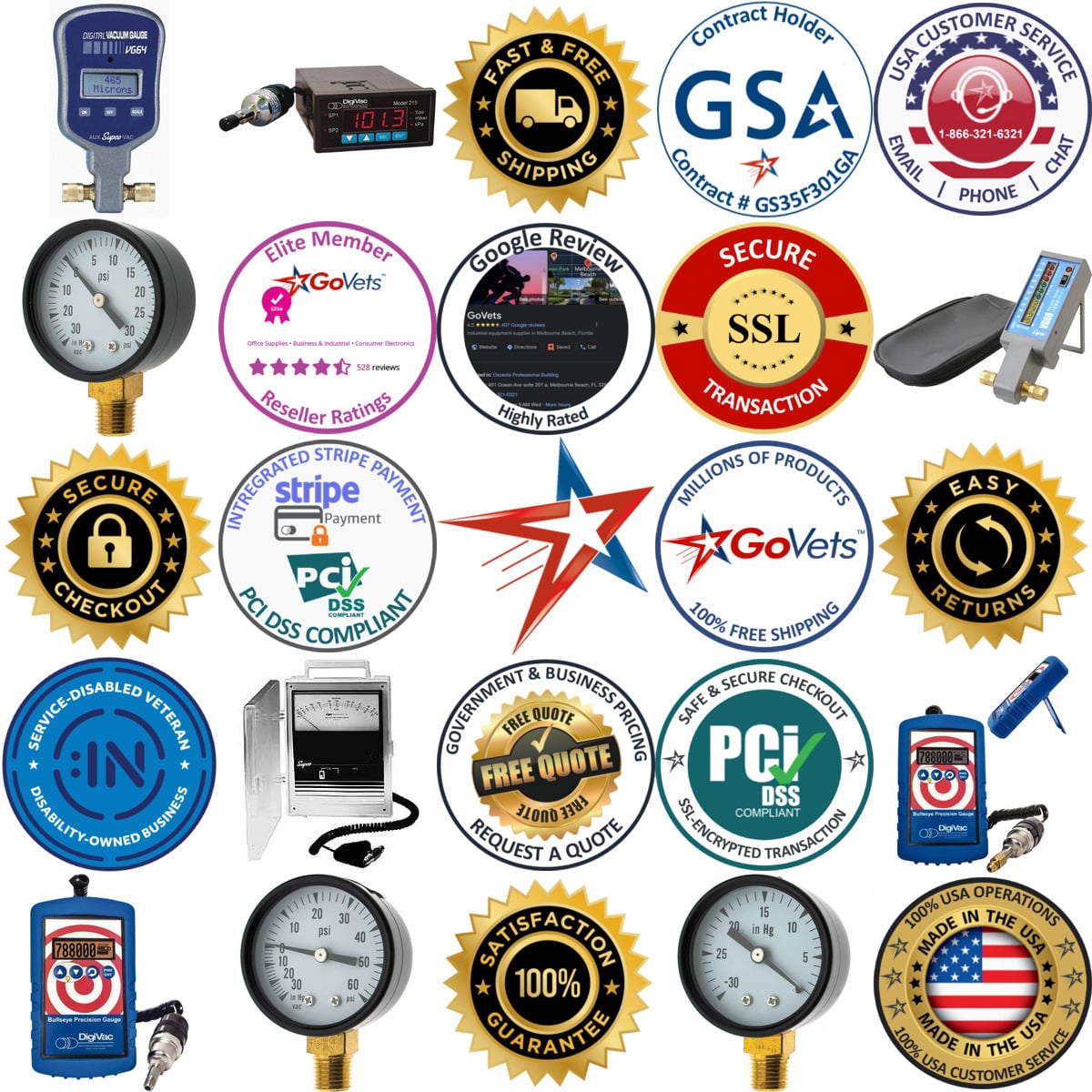 Millions of Products A selection of Vacuum Gauges and Pressure Modules products on GoVets