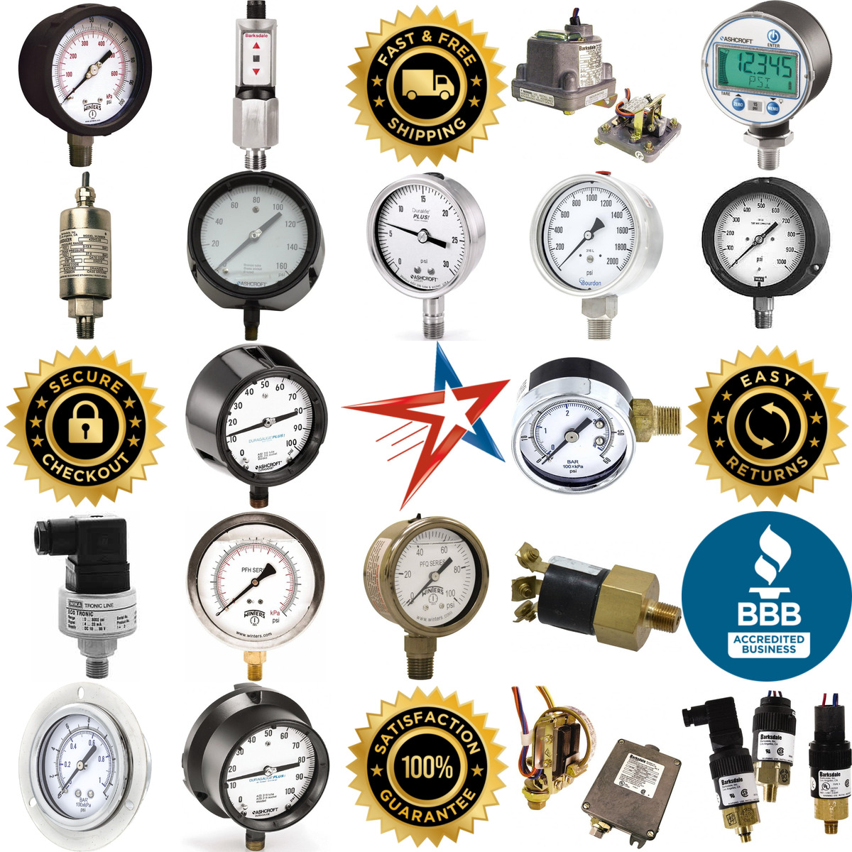 A selection of Pressure and Vacuum Gauges and Instruments products on GoVets