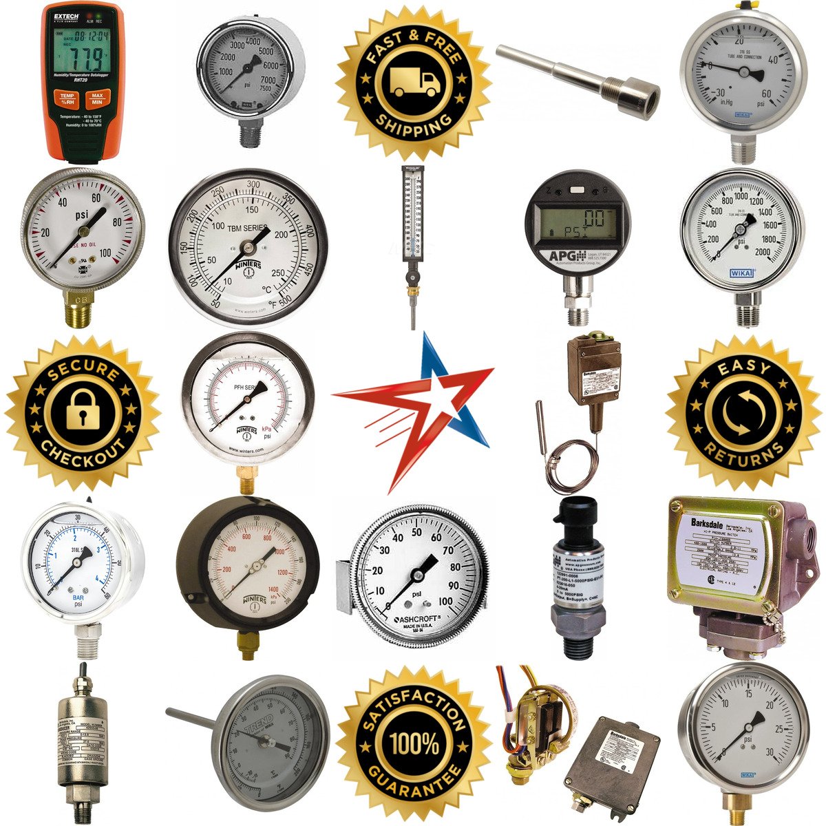 A selection of Pressure and Temperature Measuring Instruments products on GoVets
