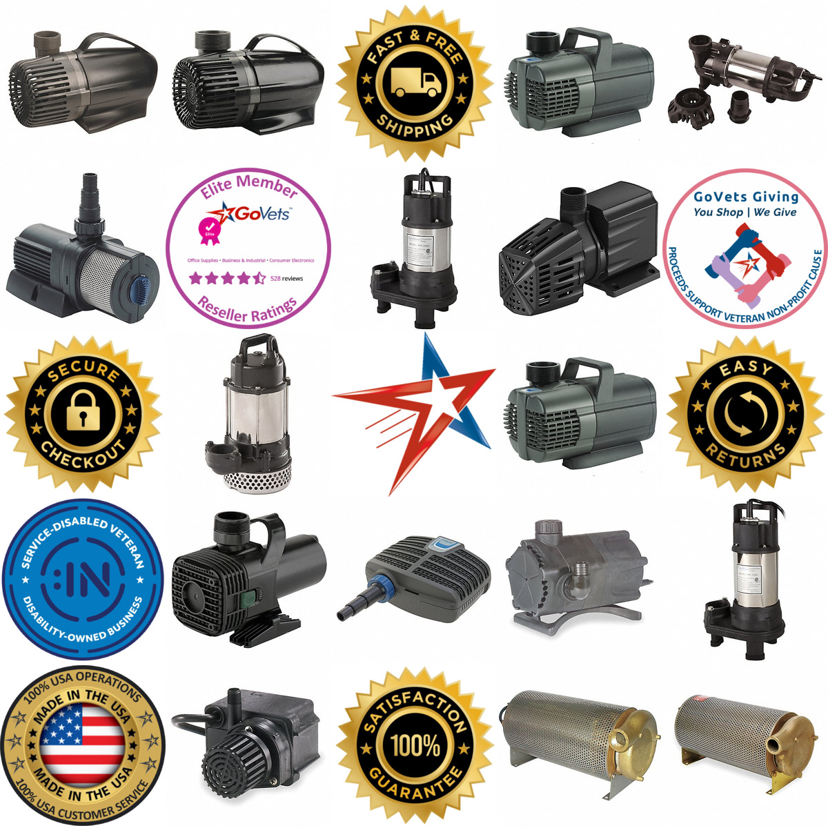 A selection of Pond and Waterfall Pumps products on GoVets