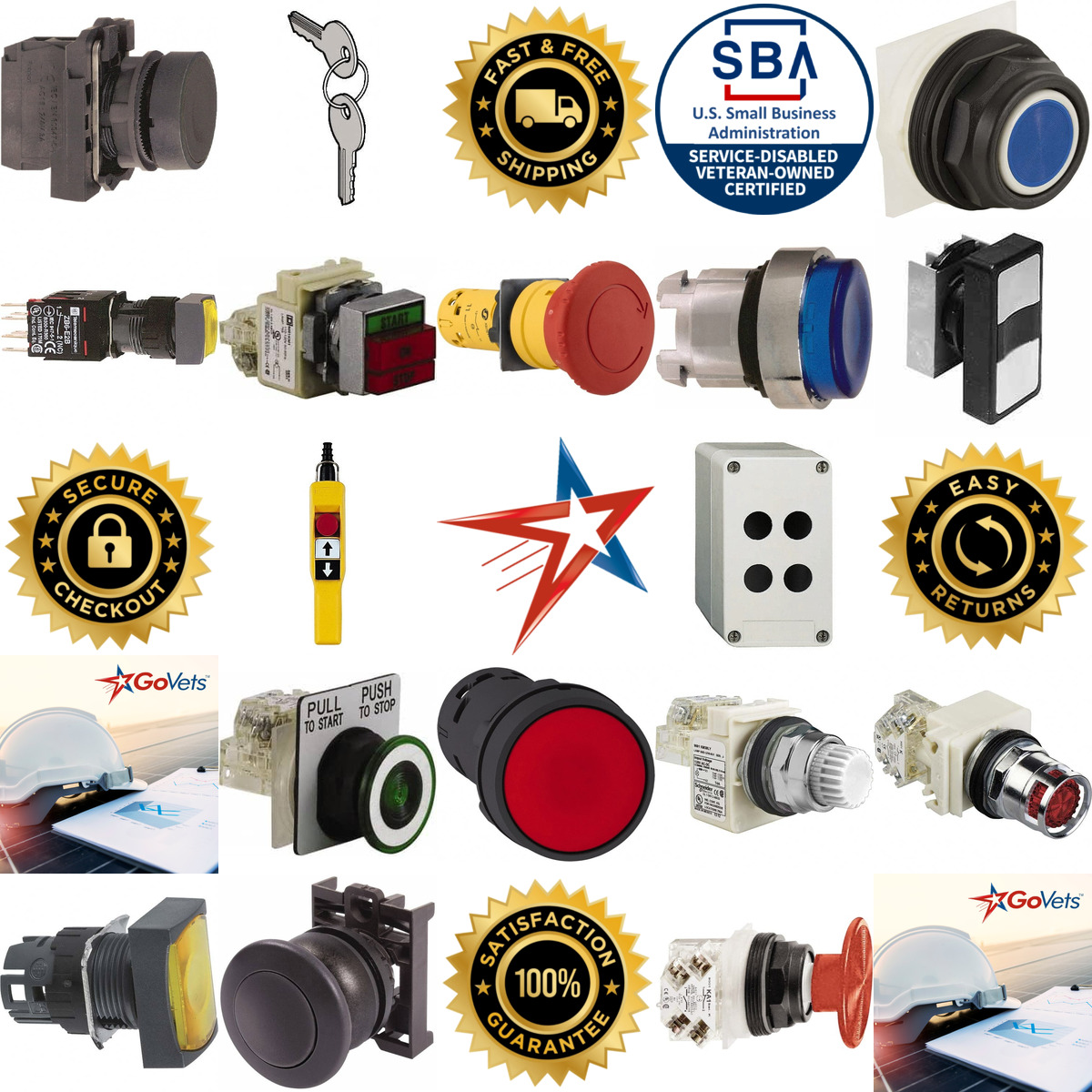 Millions of Products A selection of Pushbutton Switches and Accessories products on GoVets