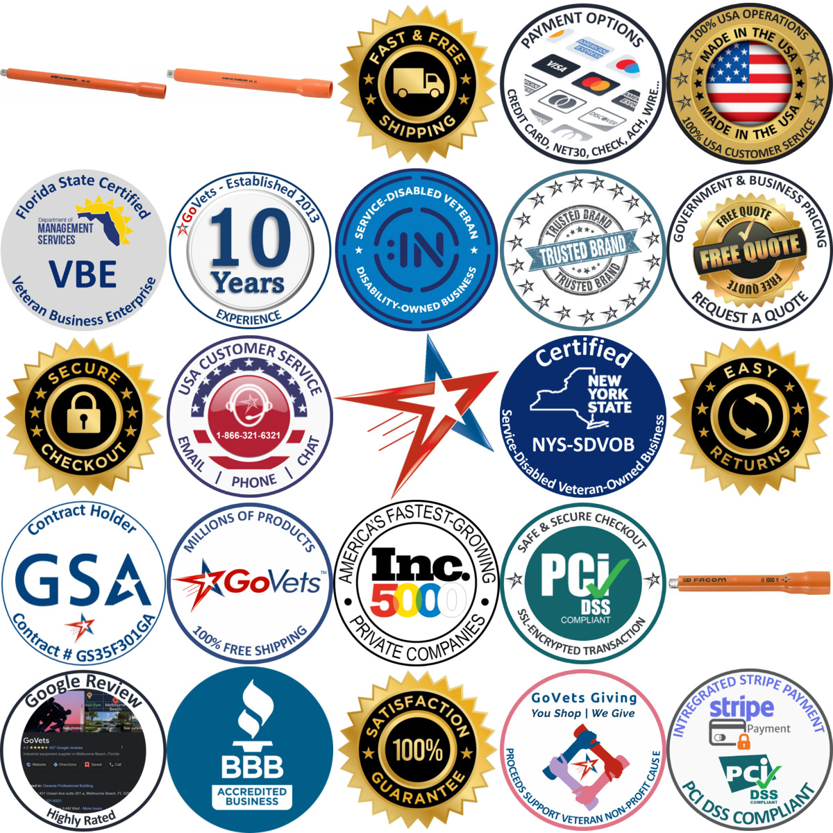 Millions of Products A selection of Facom products on GoVets