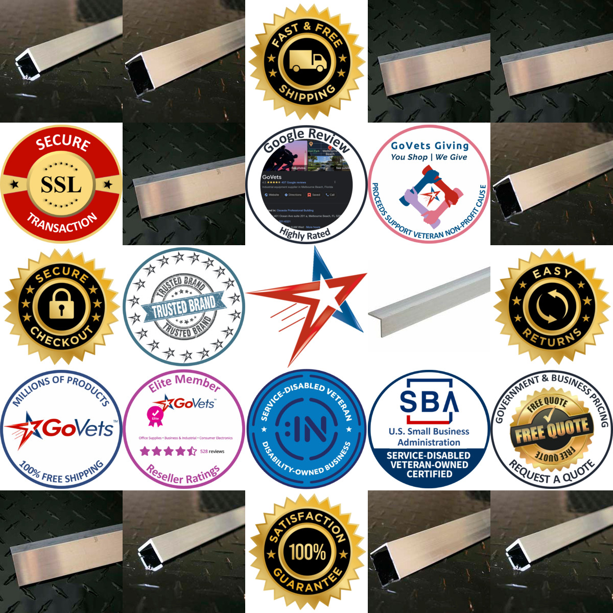Millions of Products A selection of Aluminum Angle Stock products on GoVets