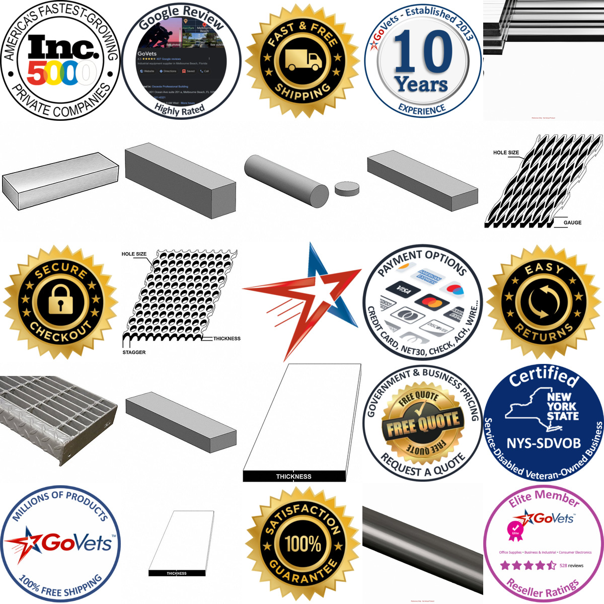 Millions of Products A selection of Carbon Steel products on GoVets