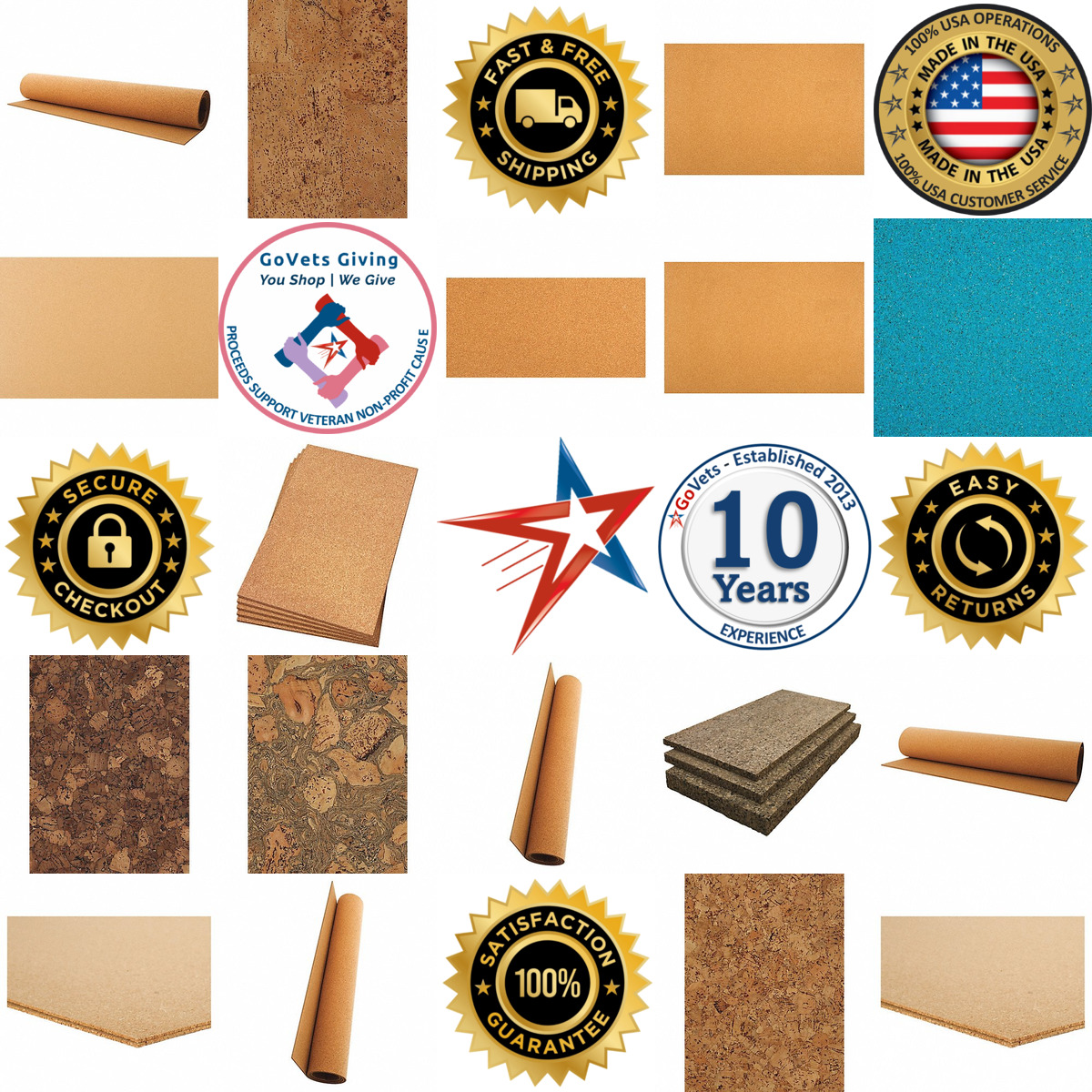 A selection of Cork Sheets Strips and Rolls products on GoVets