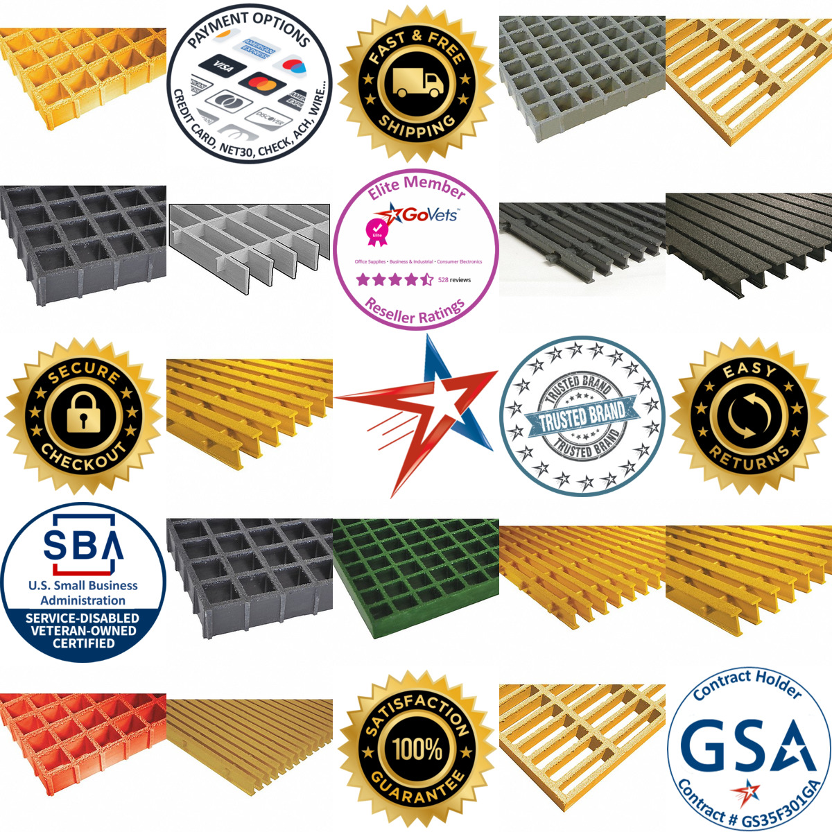 A selection of Fiberglass Grating products on GoVets