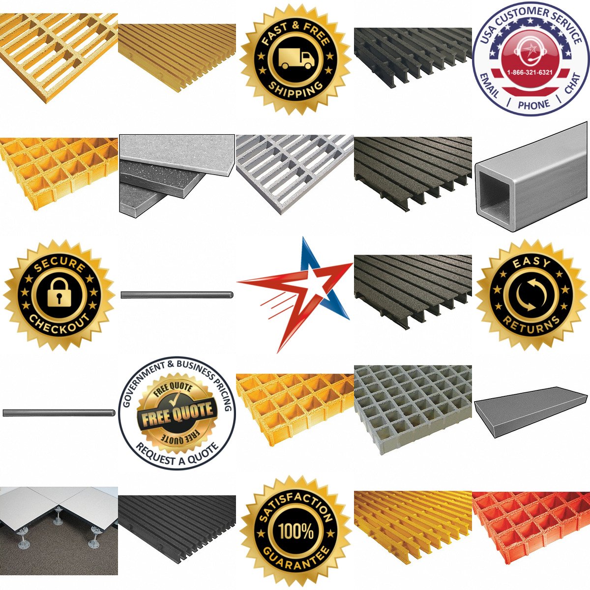A selection of Fiberglass products on GoVets
