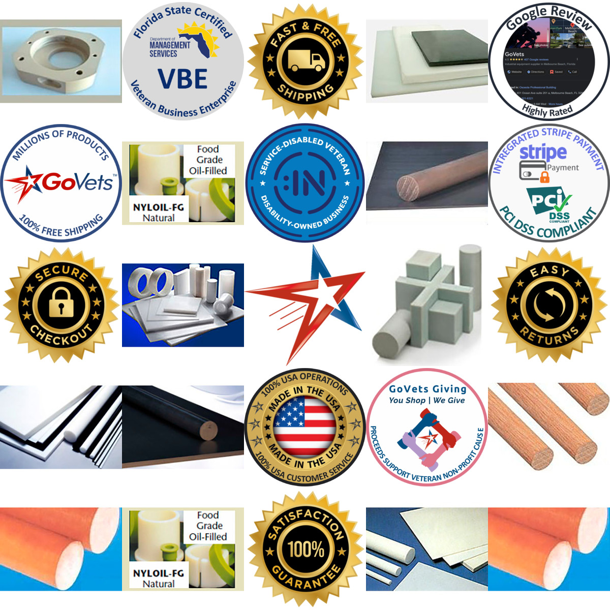 Millions of Products A selection of Plastic Rod Stock products on GoVets