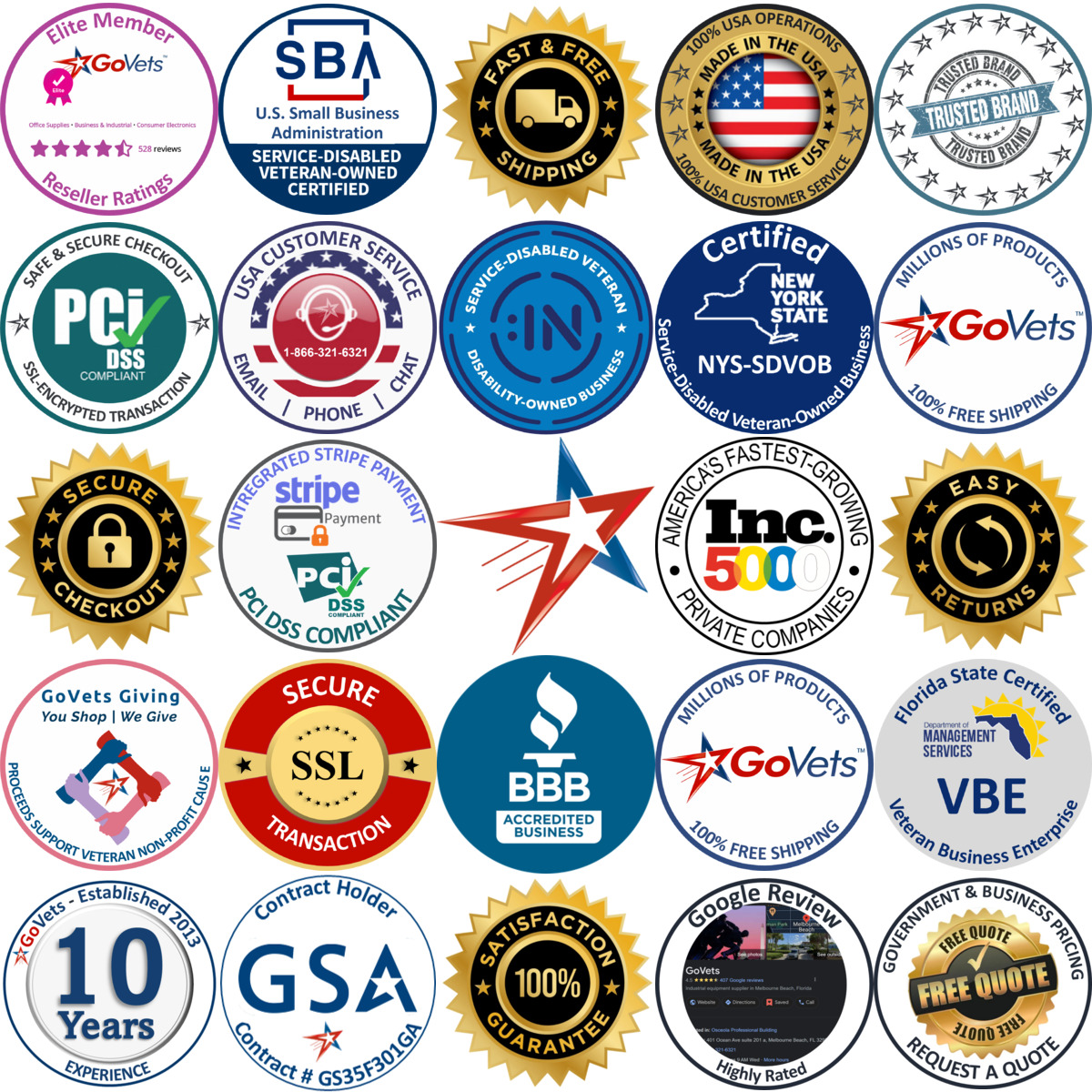 A selection of Titanium products on GoVets