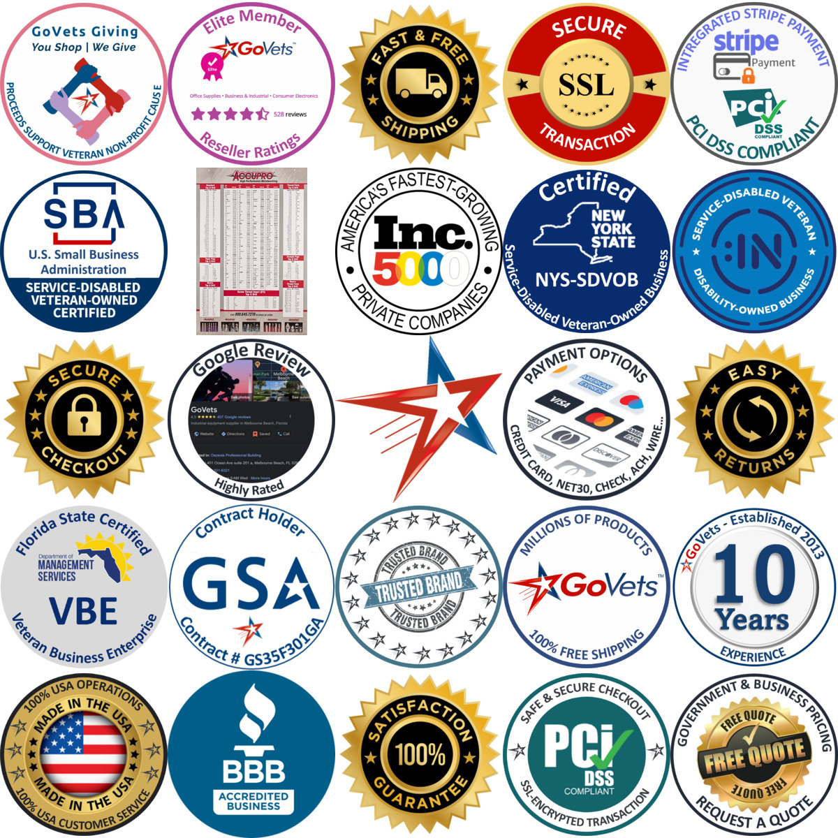 A selection of Accupro products on GoVets