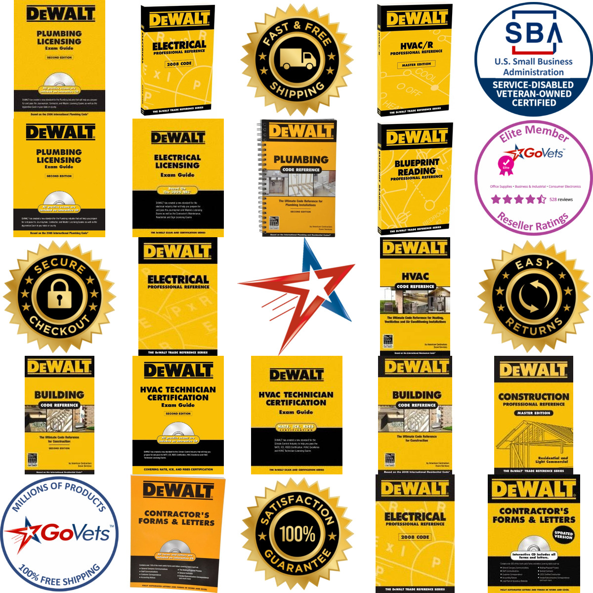 A selection of Dewalt products on GoVets