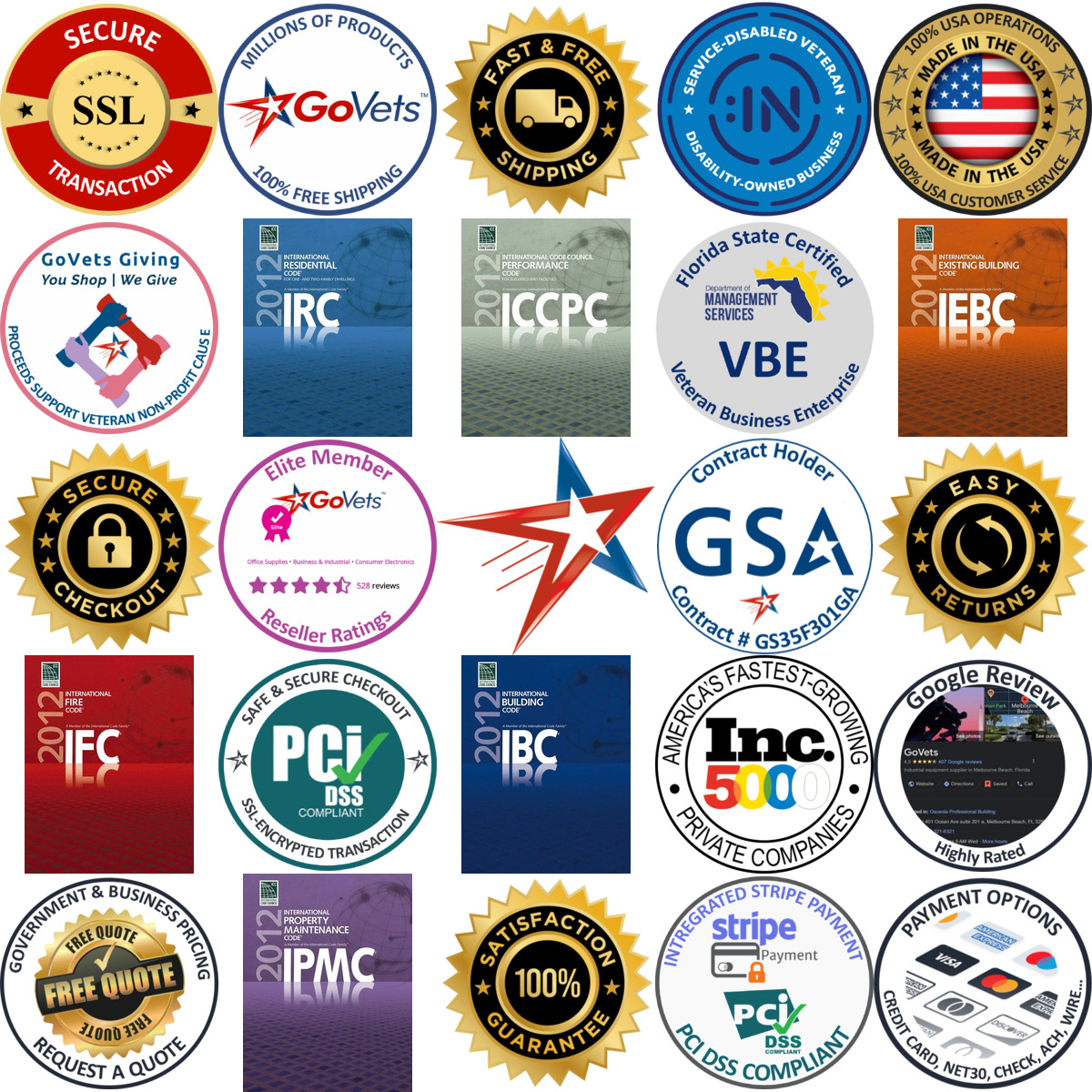 Millions of Products A selection of International Code Council products on GoVets