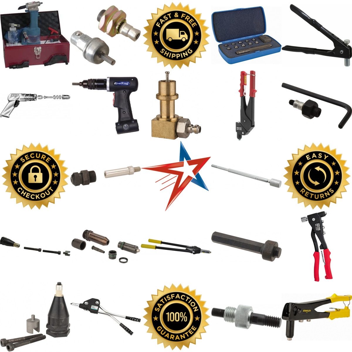 Millions of Products A selection of Rivet and Threaded Insert Tools products on GoVets