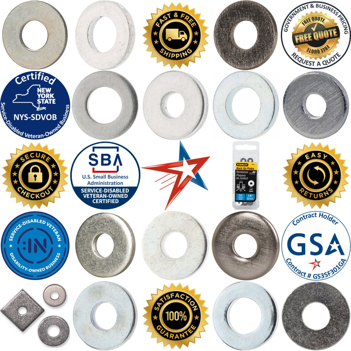 Millions of Products A selection of Blind Rivet Backup Washers products on GoVets