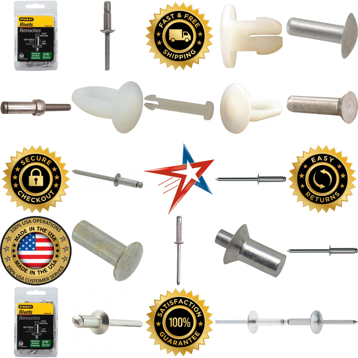 A selection of Rivets and Cleco Fasteners products on GoVets