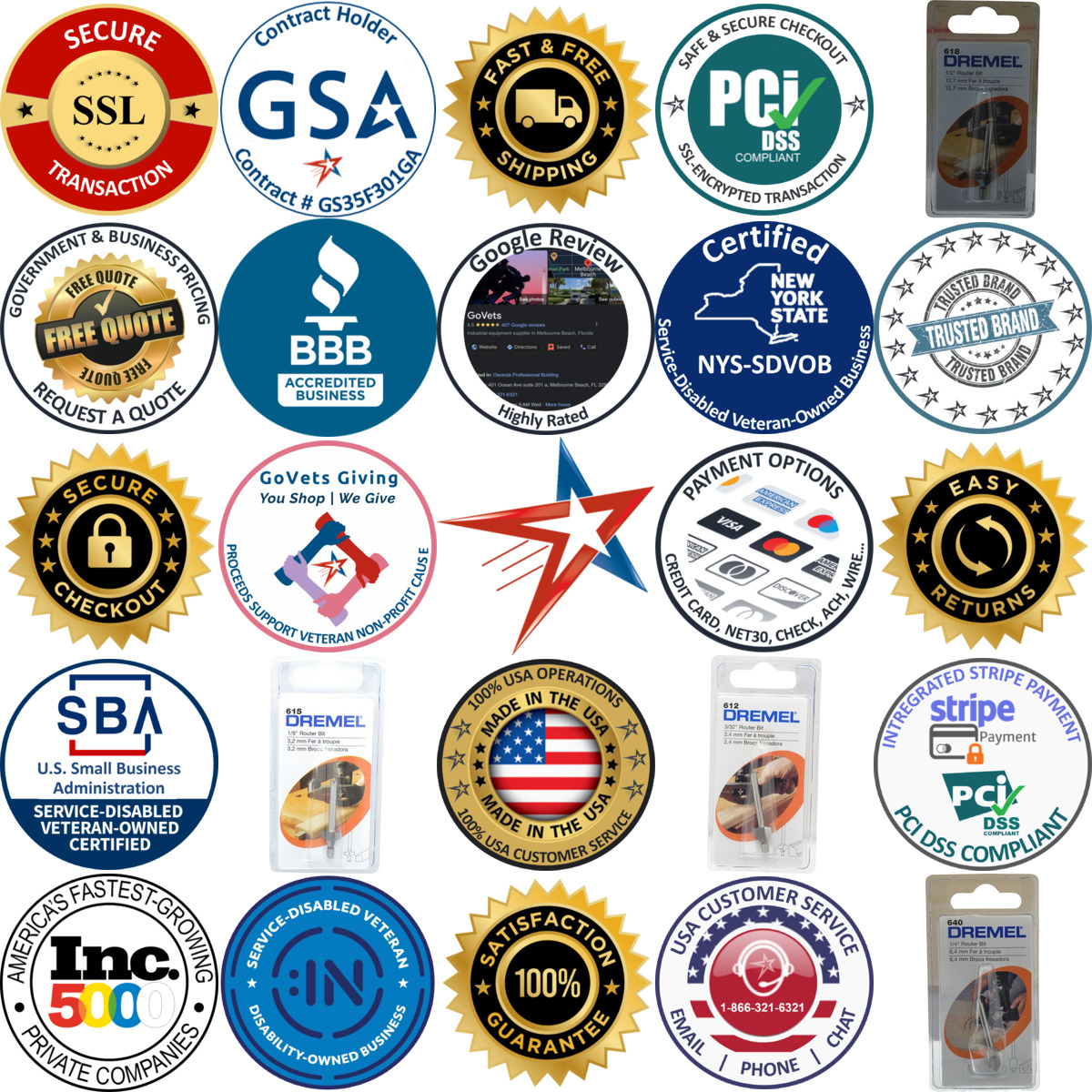 A selection of Dremel products on GoVets