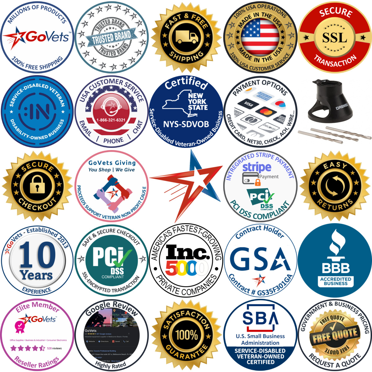 A selection of Dremel products on GoVets