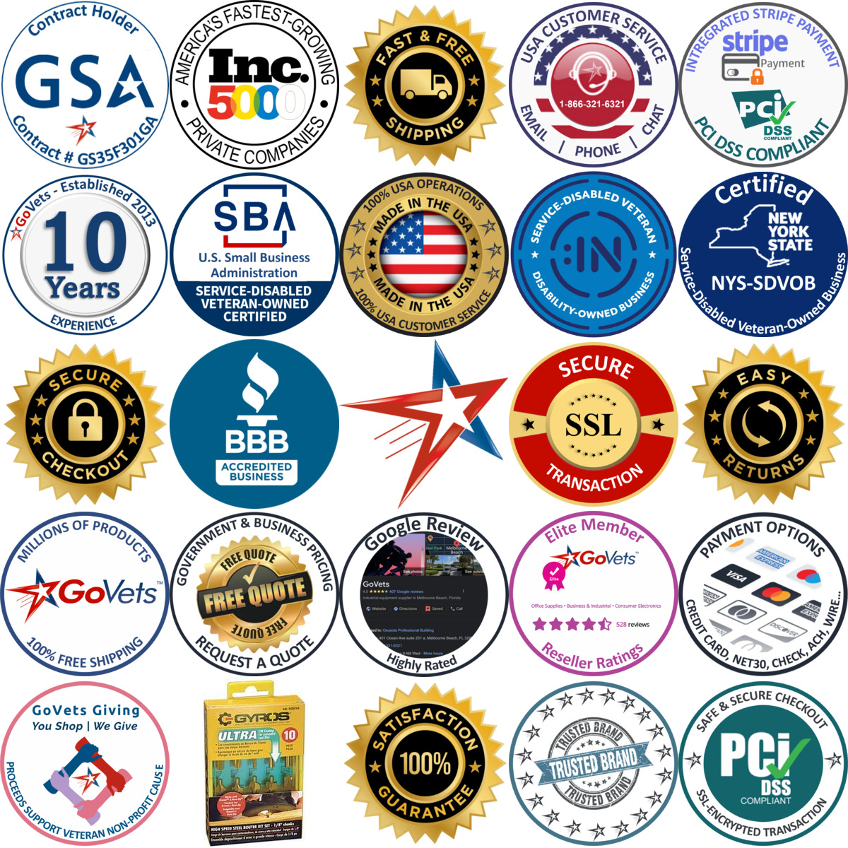 A selection of Gyros Precision Tools products on GoVets