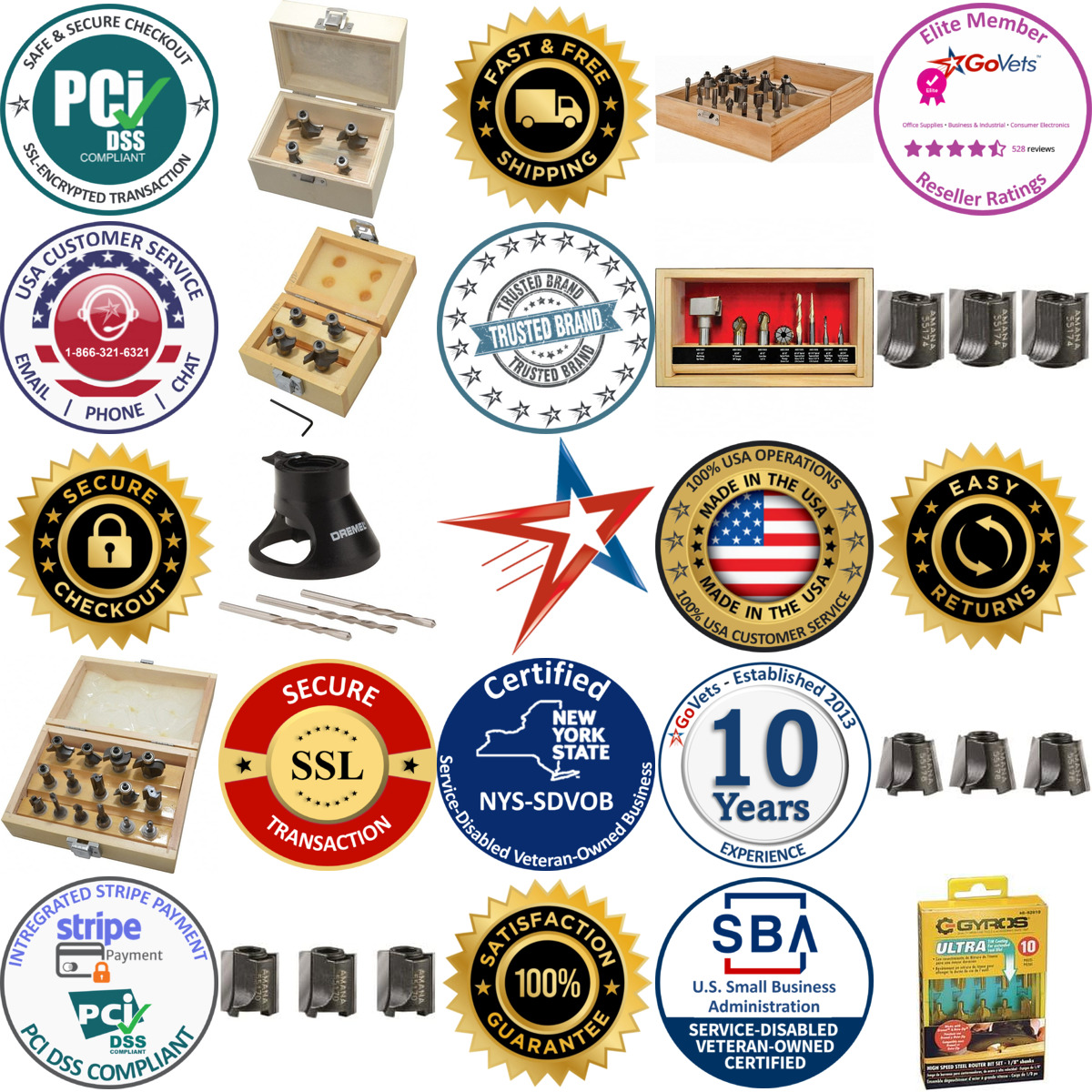 A selection of Router Bit Sets products on GoVets