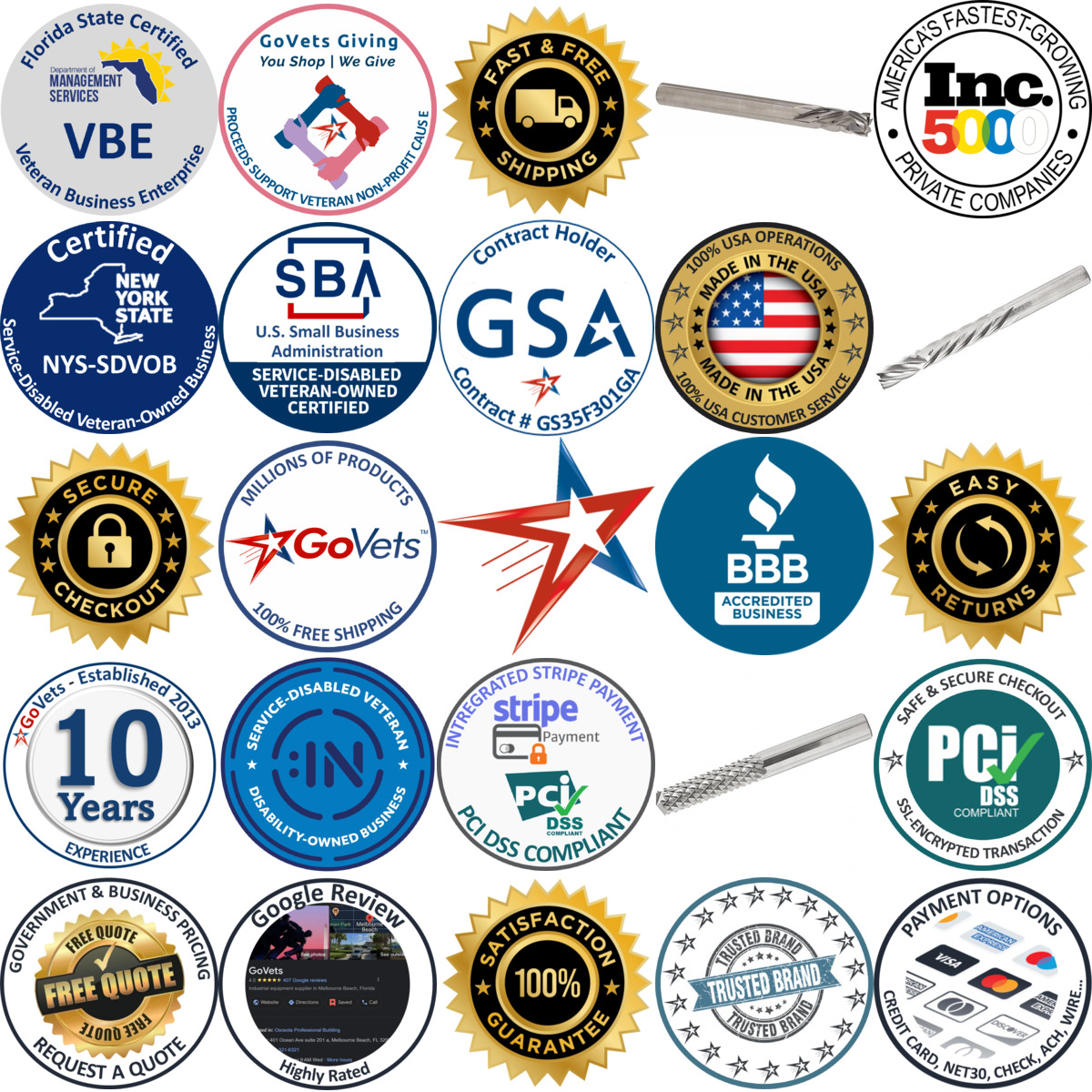 Millions of Products A selection of Iscar products on GoVets