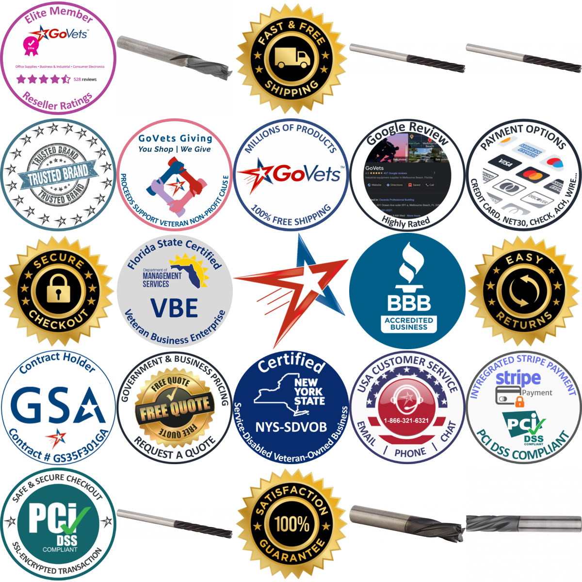 Millions of Products A selection of Kennametal products on GoVets