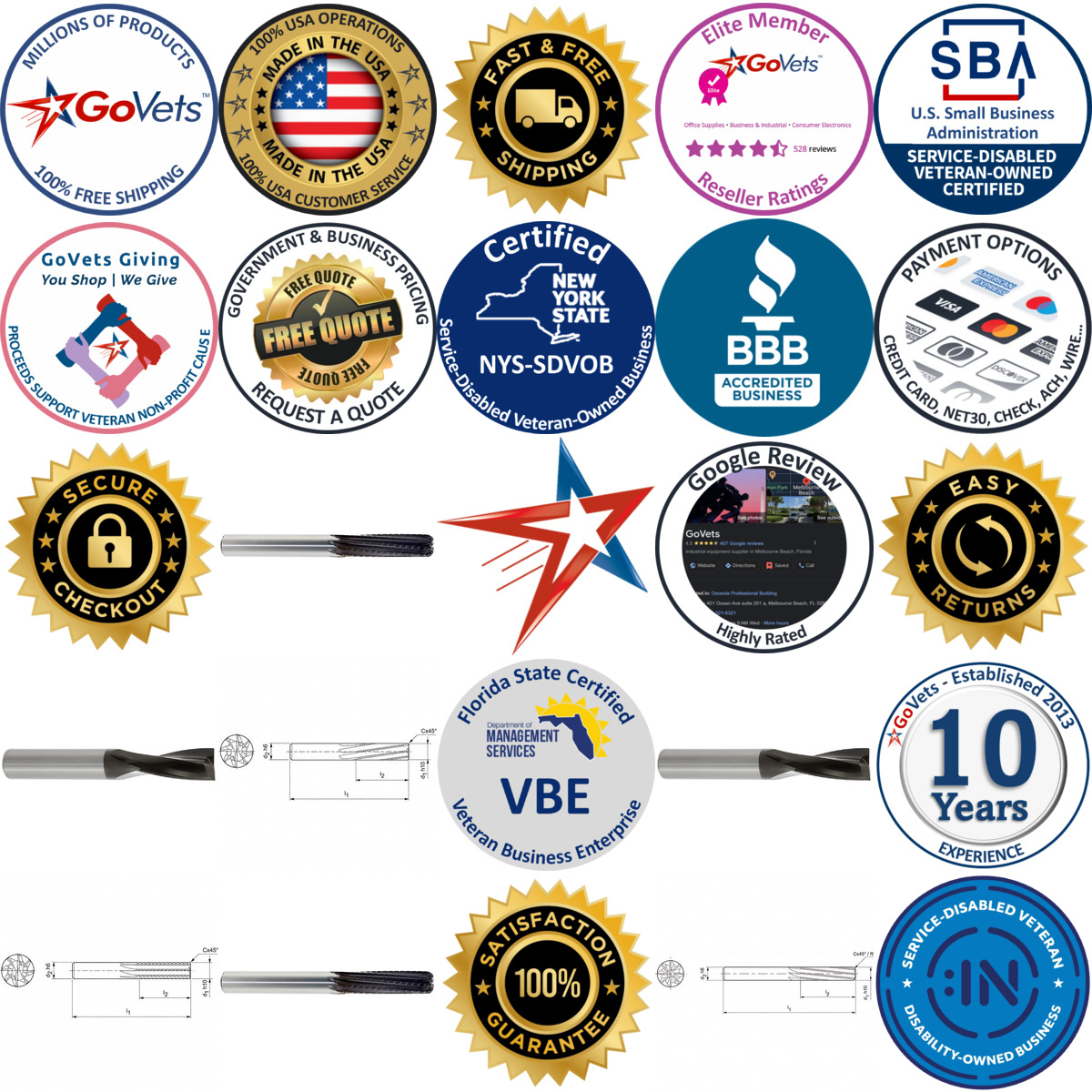 Millions of Products A selection of Mapal products on GoVets