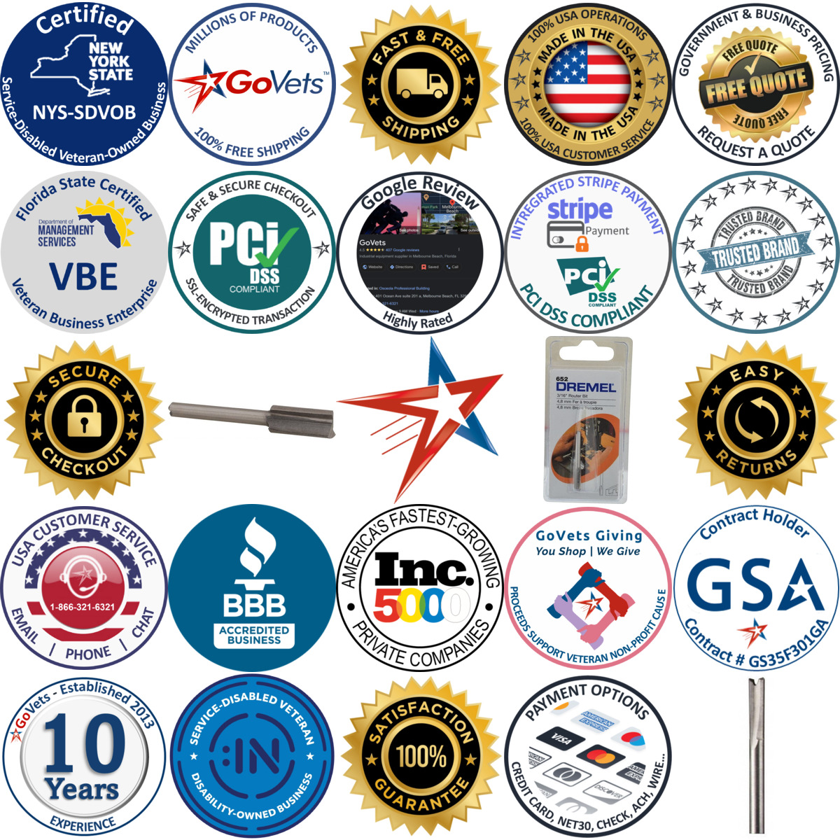 Millions of Products A selection of Dremel products on GoVets