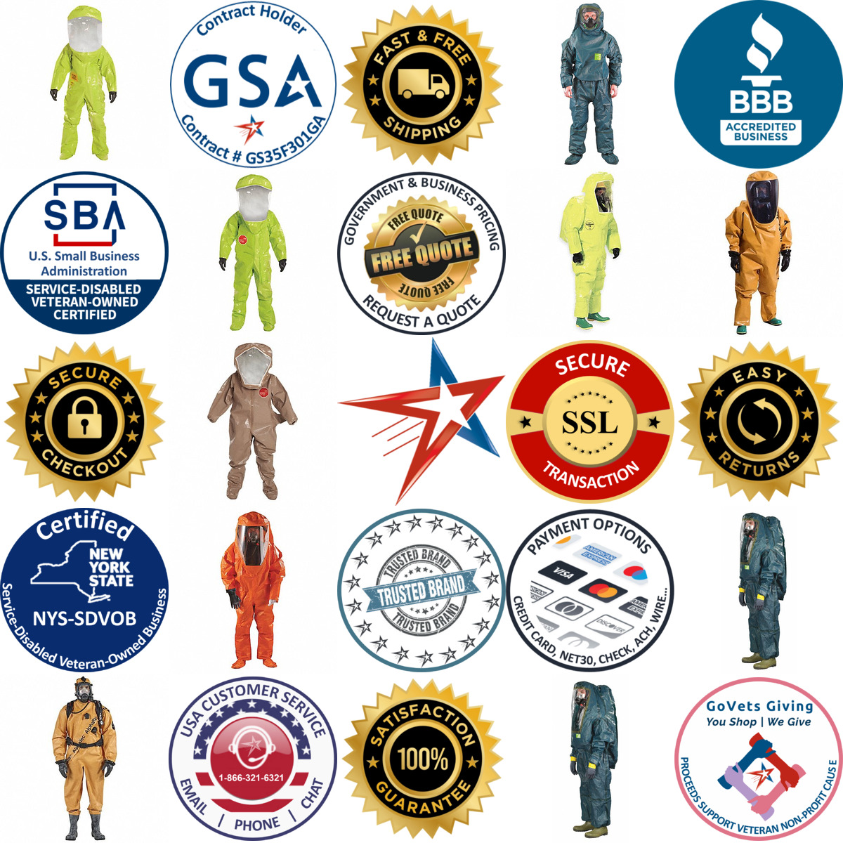 A selection of Encapsulated Chemical Suits products on GoVets