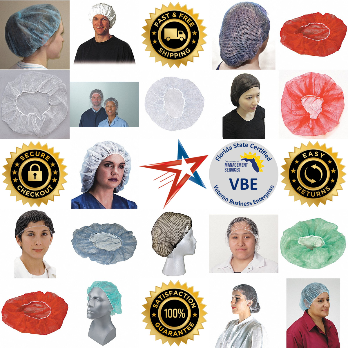 A selection of Hairnets and Bouffants products on GoVets