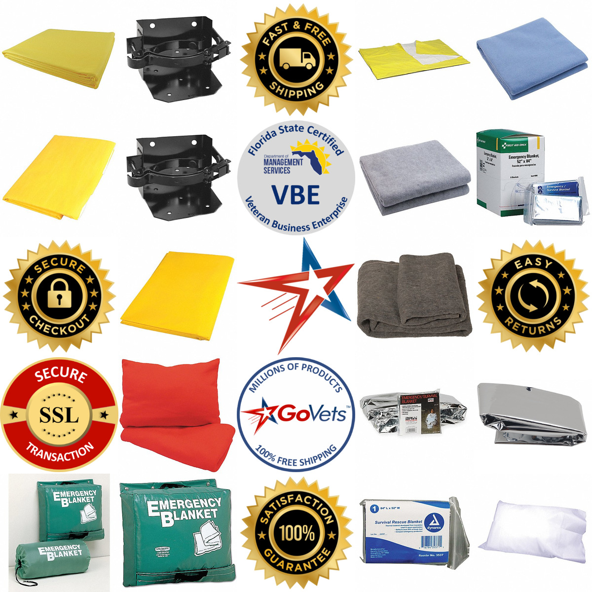A selection of Emergency Blankets products on GoVets
