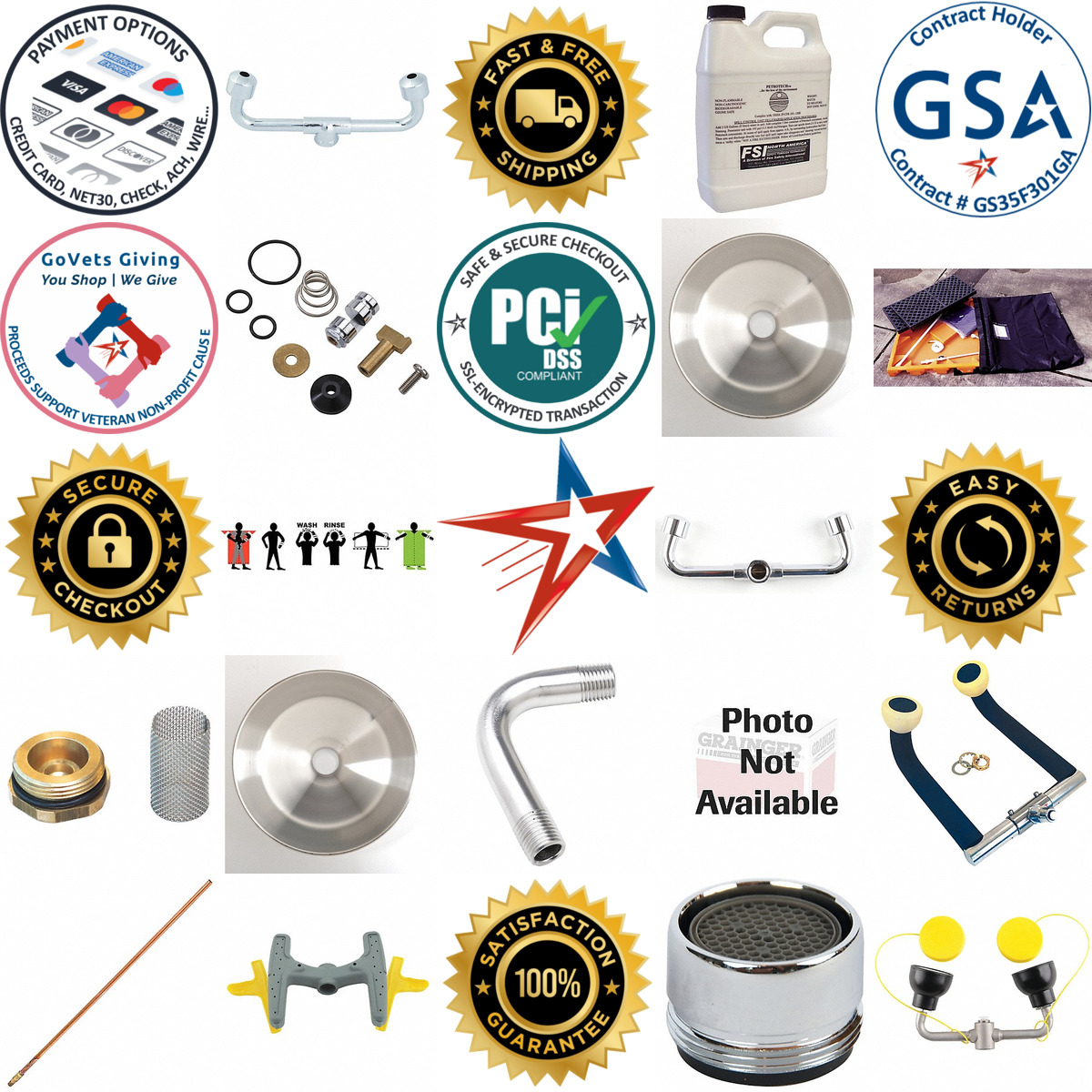 A selection of Eyewash and Shower Repair and Replacement Kits products on GoVets