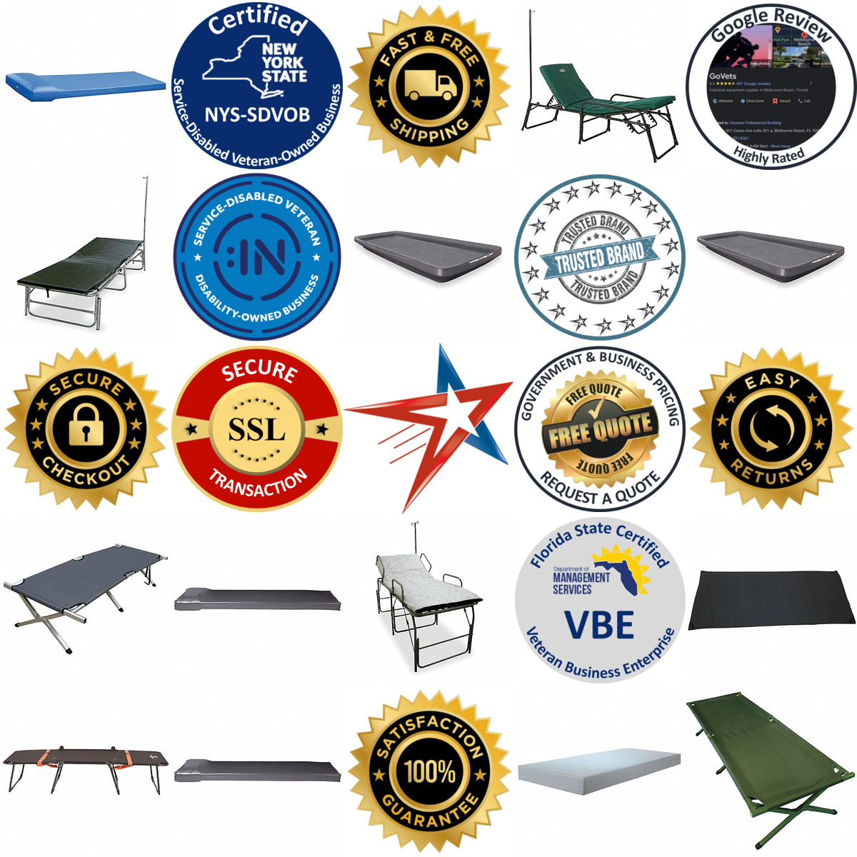 A selection of Emergency Response Cots and Beds products on GoVets