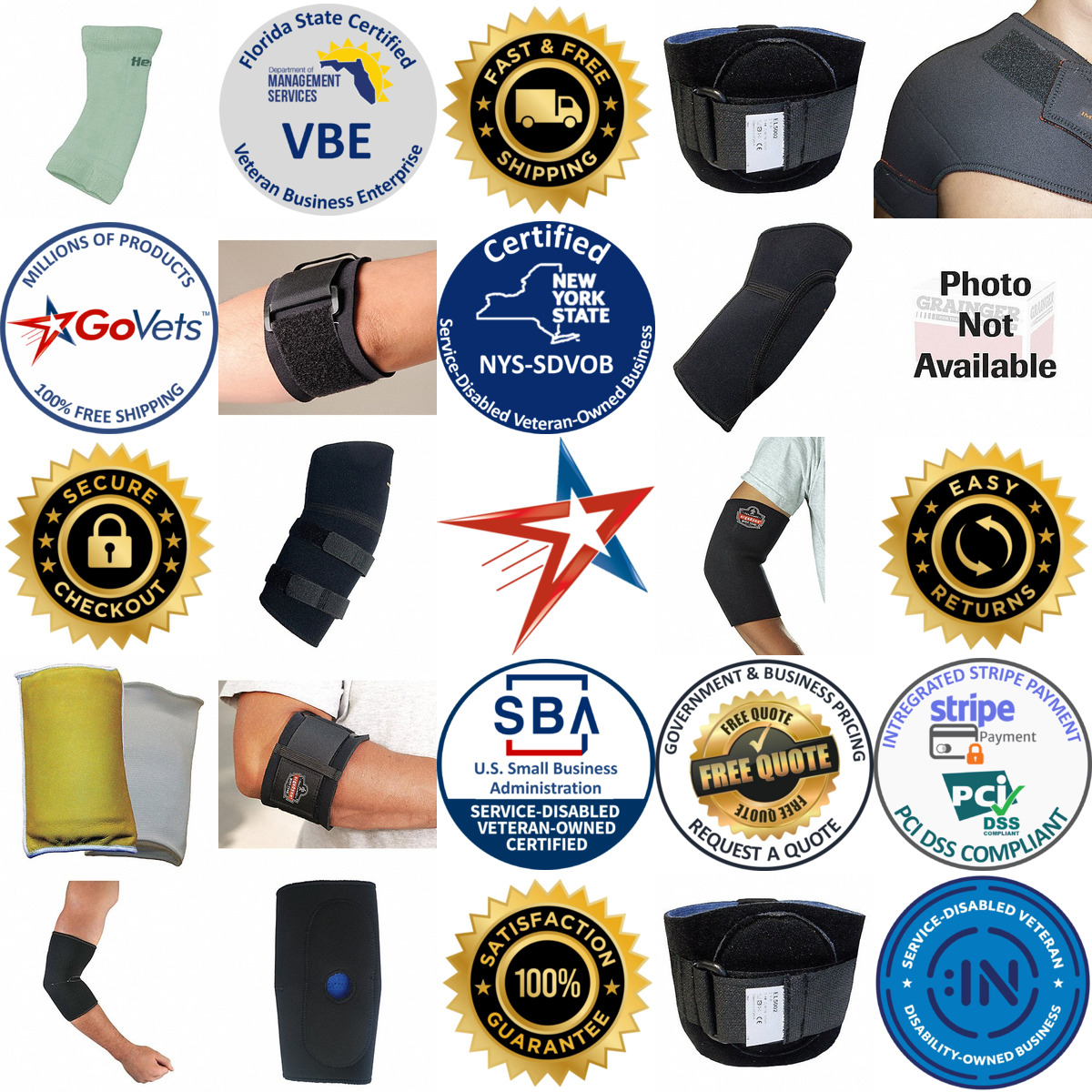 A selection of Elbow Knee and Ankle Supports products on GoVets