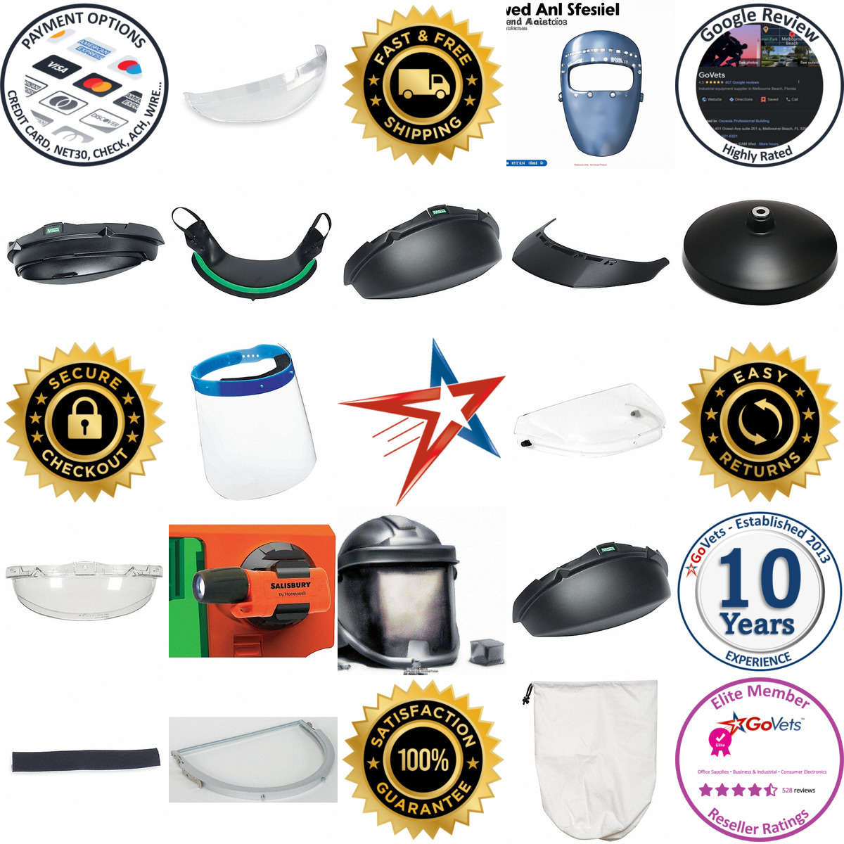 A selection of Face Shield Accessories products on GoVets