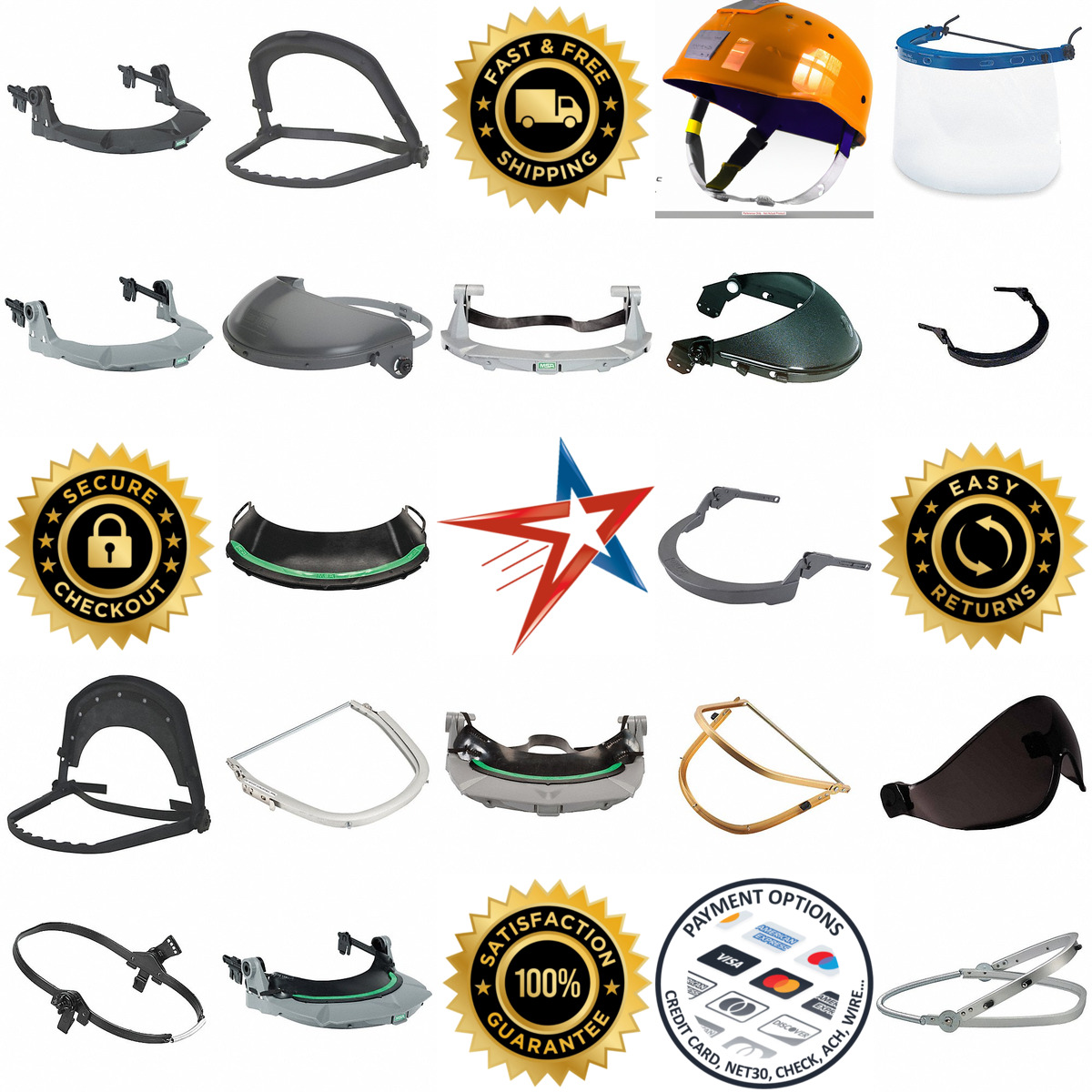 A selection of Hard Hat Face Shield Mounting Accessories products on GoVets