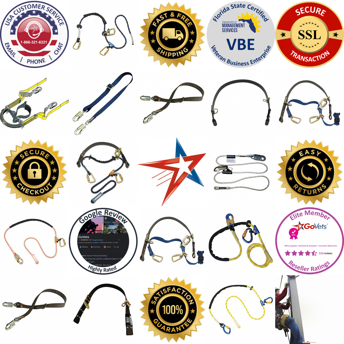 A selection of Lineworker Pole Climbing Straps products on GoVets