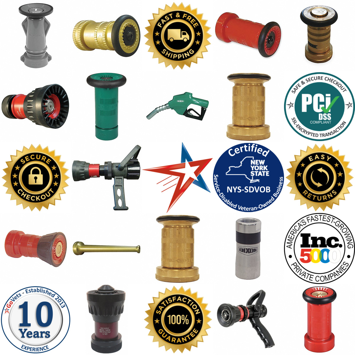 A selection of Industrial and Fire Hose Nozzles products on GoVets