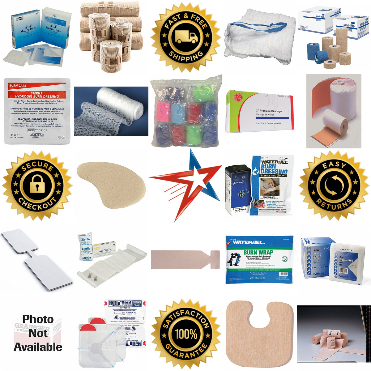 A selection of First Aid Gauze Pads and Wraps products on GoVets