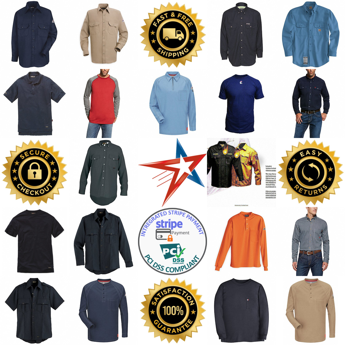 A selection of Flame Resistant and Arc Flash Shirts products on GoVets