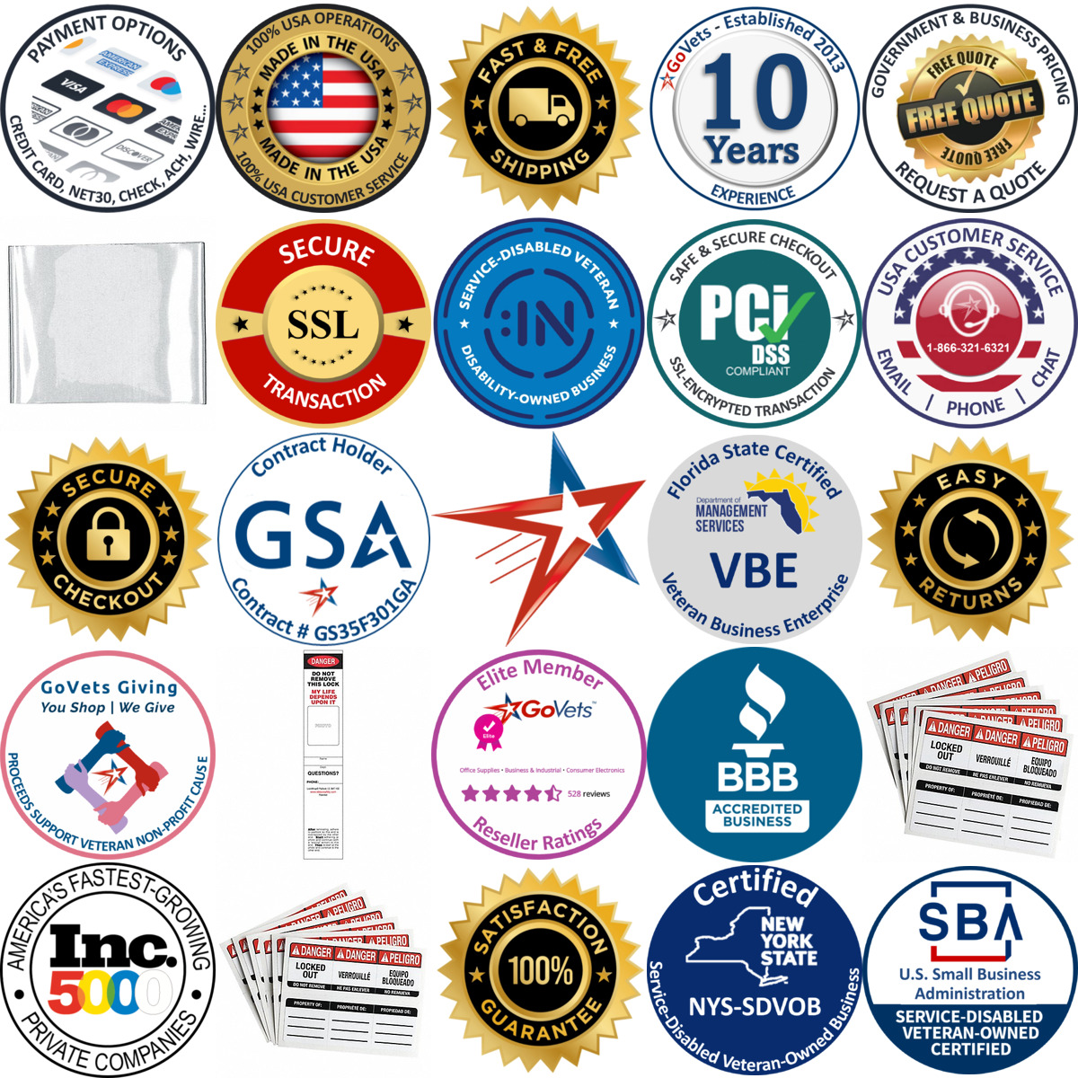 A selection of Accident Prevention Labels products on GoVets