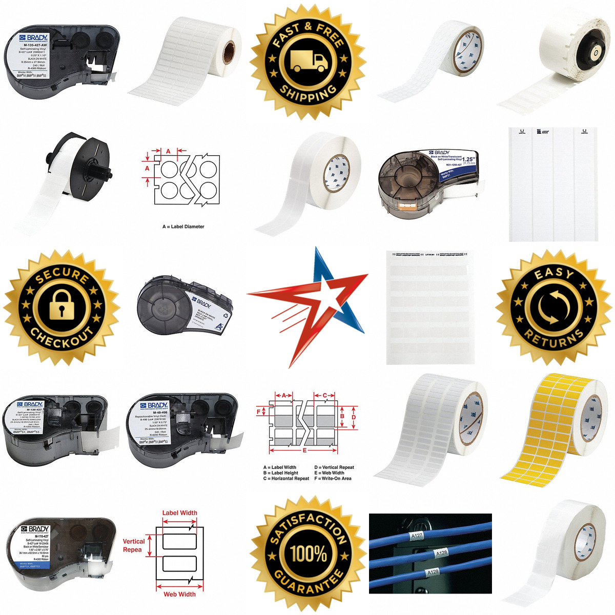 A selection of Cable and Wire Marking Wrap Around Labels products on GoVets