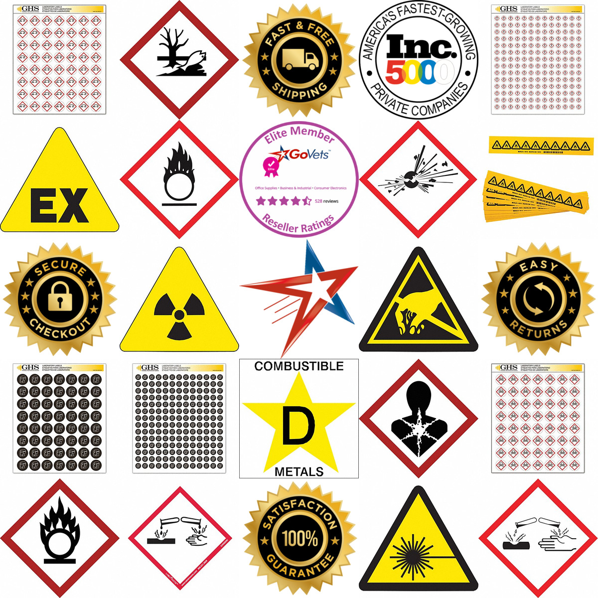 A selection of Ghs Labels products on GoVets