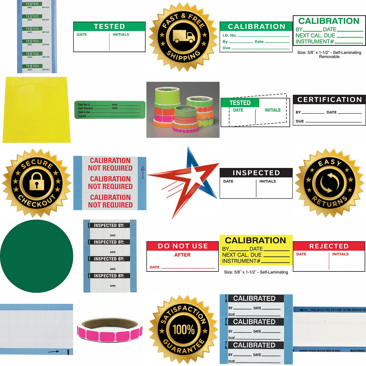 A selection of Inspection Labels products on GoVets