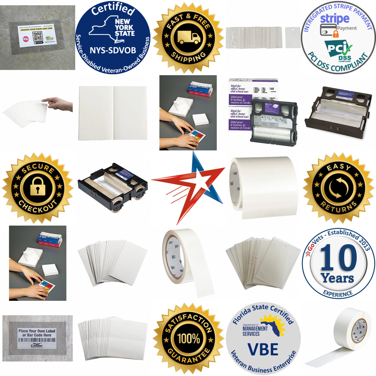 A selection of Label Protection Laminate and Overlays products on GoVets