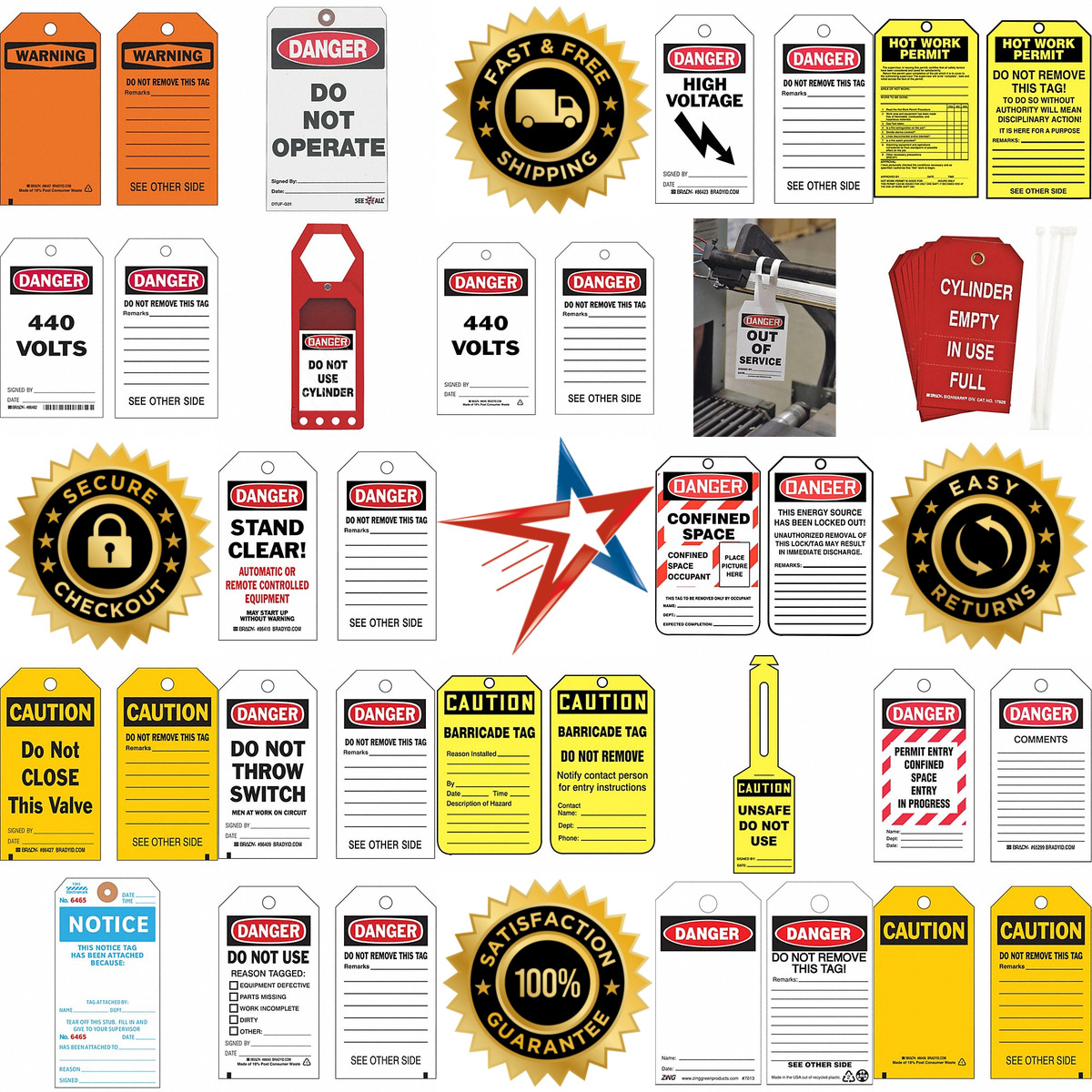A selection of Safety Tags products on GoVets